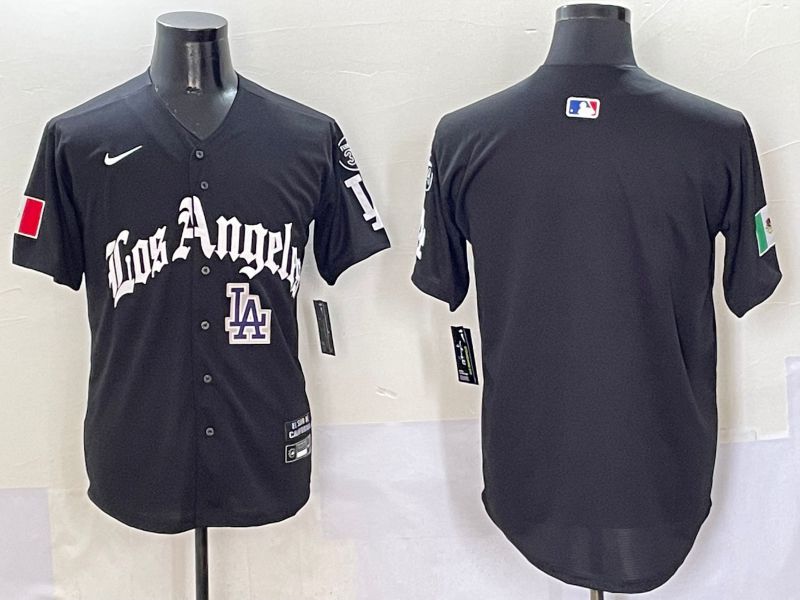 Men Los Angeles Dodgers Blank Black Five generations Joint Name 2025 Nike MLB Jersey style 7